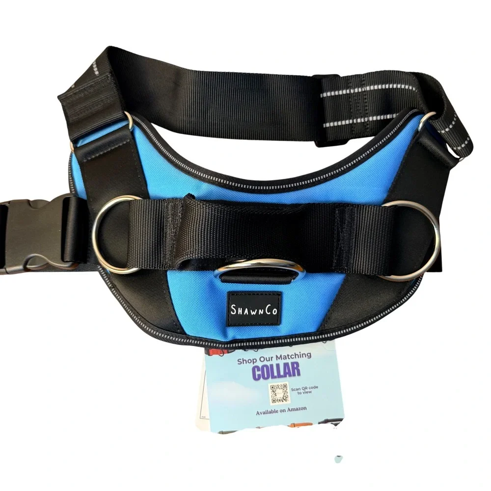 ShawnCo Essential Dog Harness Oceanic Blue Large Reflective No-Pull Vest L